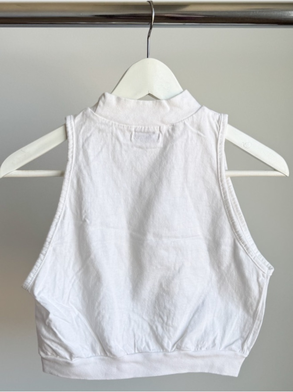 Vtg 90s Mexx Sunflower Mock Neck Crop Tank White 16.5x16 Cottagecore Coquette - Picture 2 of 5